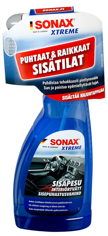 SONAX XTREME Sisäpesu saatavilla nyt uudessa sinisessä pullossa.