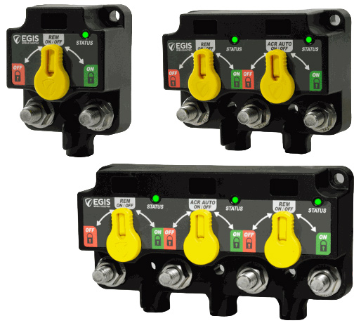 Yksi-, -kaksi ja kolmipiirinen Egis Mobile Electric XD Flex -akkurele.