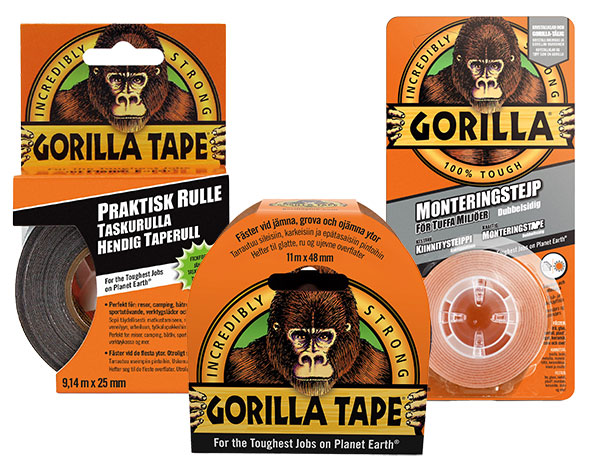 Gorilla-teipit: Handy Roll, Black ja HD Mounting.