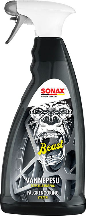 SONAX Beast myydään houkuttelevassa yhden litran sumutinpullossa.