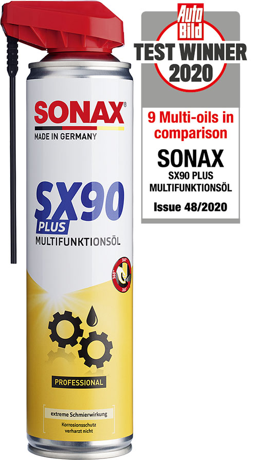 SONAX SX90 Plus -monitoimiöljy selkeään testivoittoon 