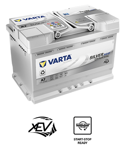Uudistuneet Varta Silver Dynamic AGM -akut on merkitty xEV-logolla.